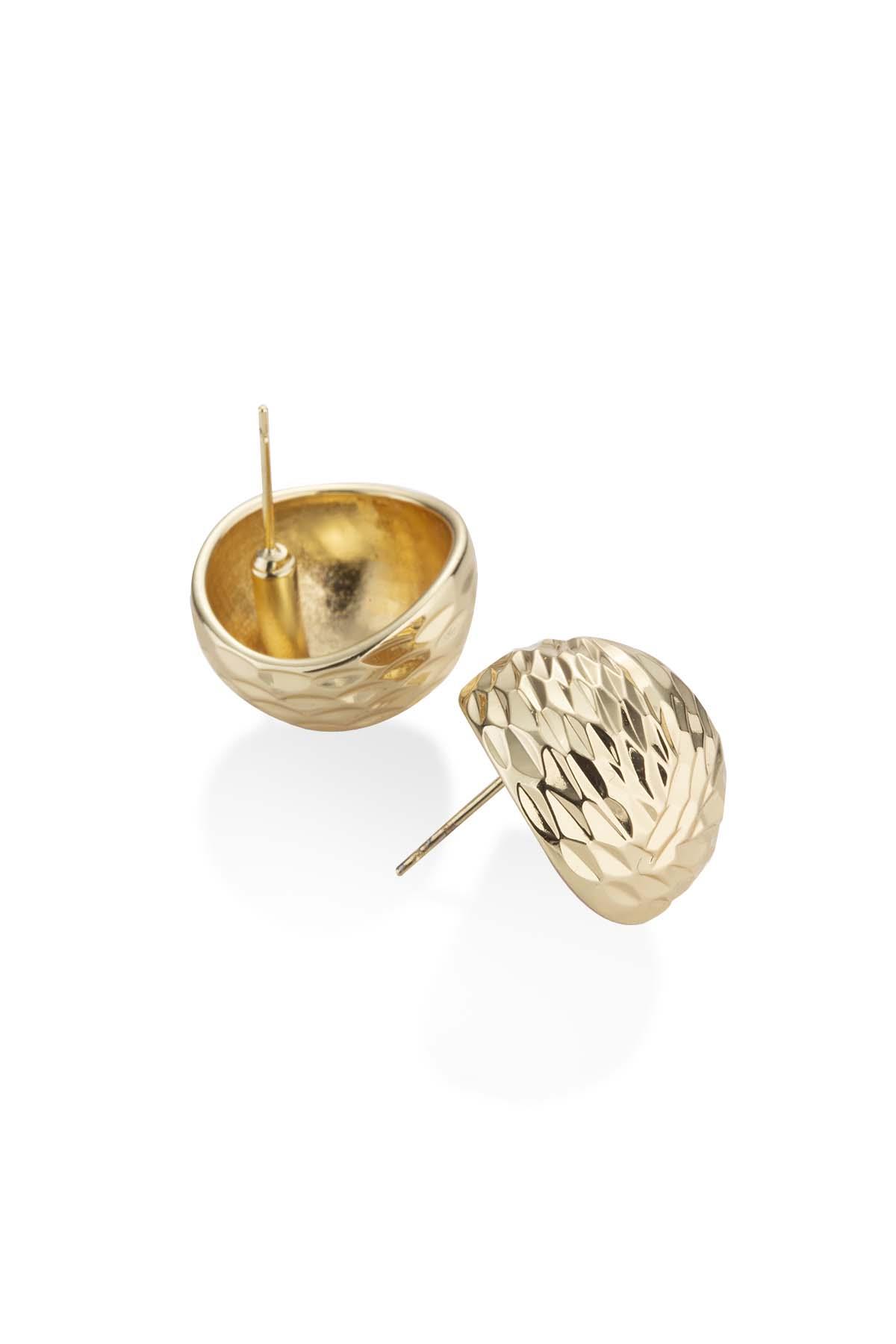 Gold Oval Desen Detaylı Küpe Kadın Kategorisiz modelleri
