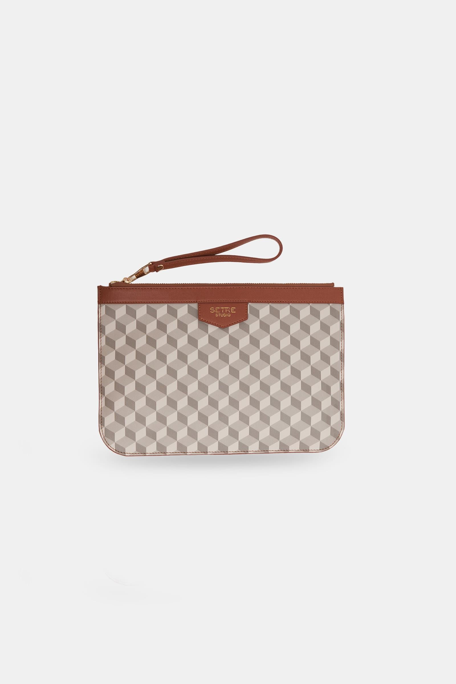 Gri Geometrik Desen Clutch Çanta Kadın Çanta modelleri