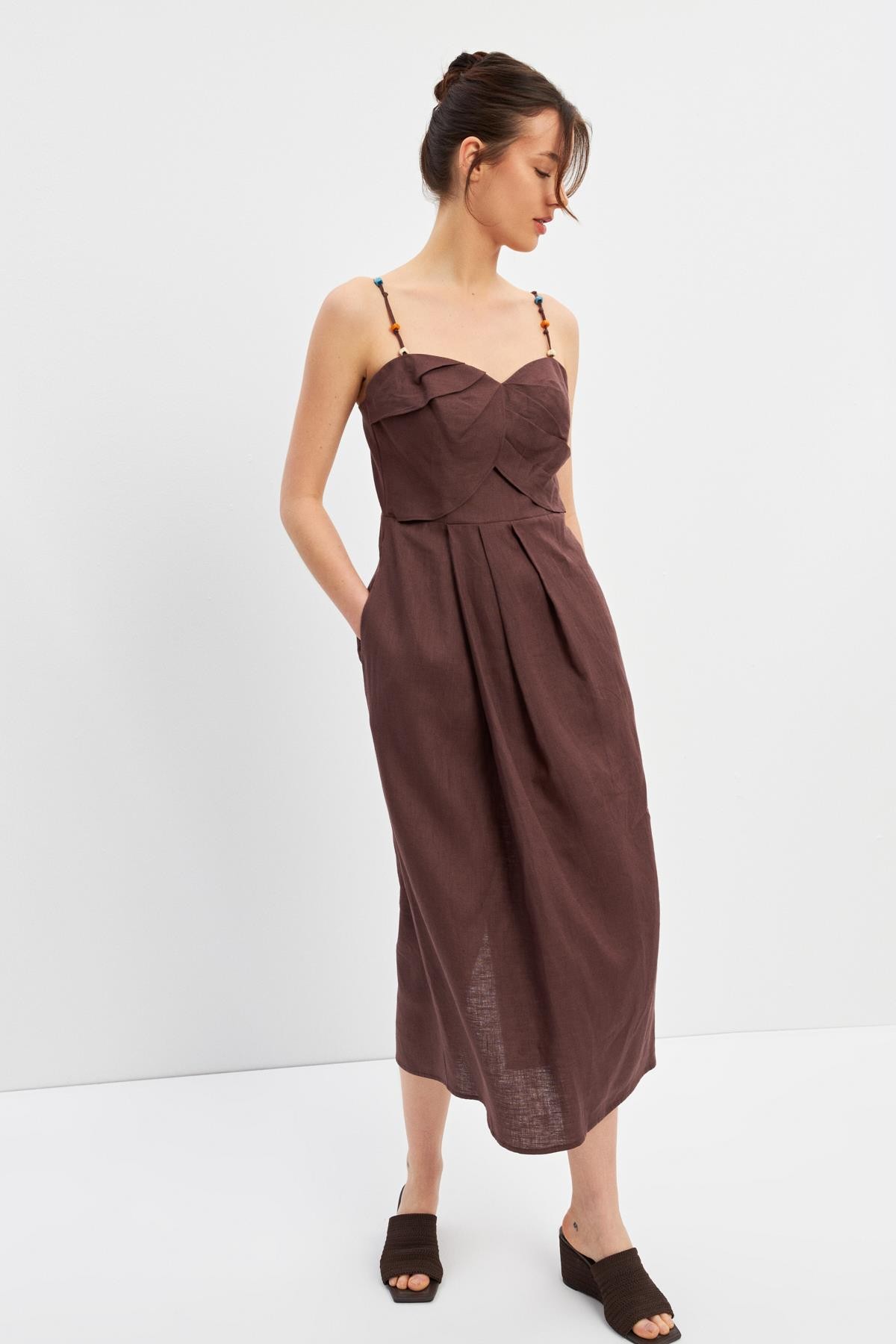 Kahve 1YD2CEL2556 ELBİSE