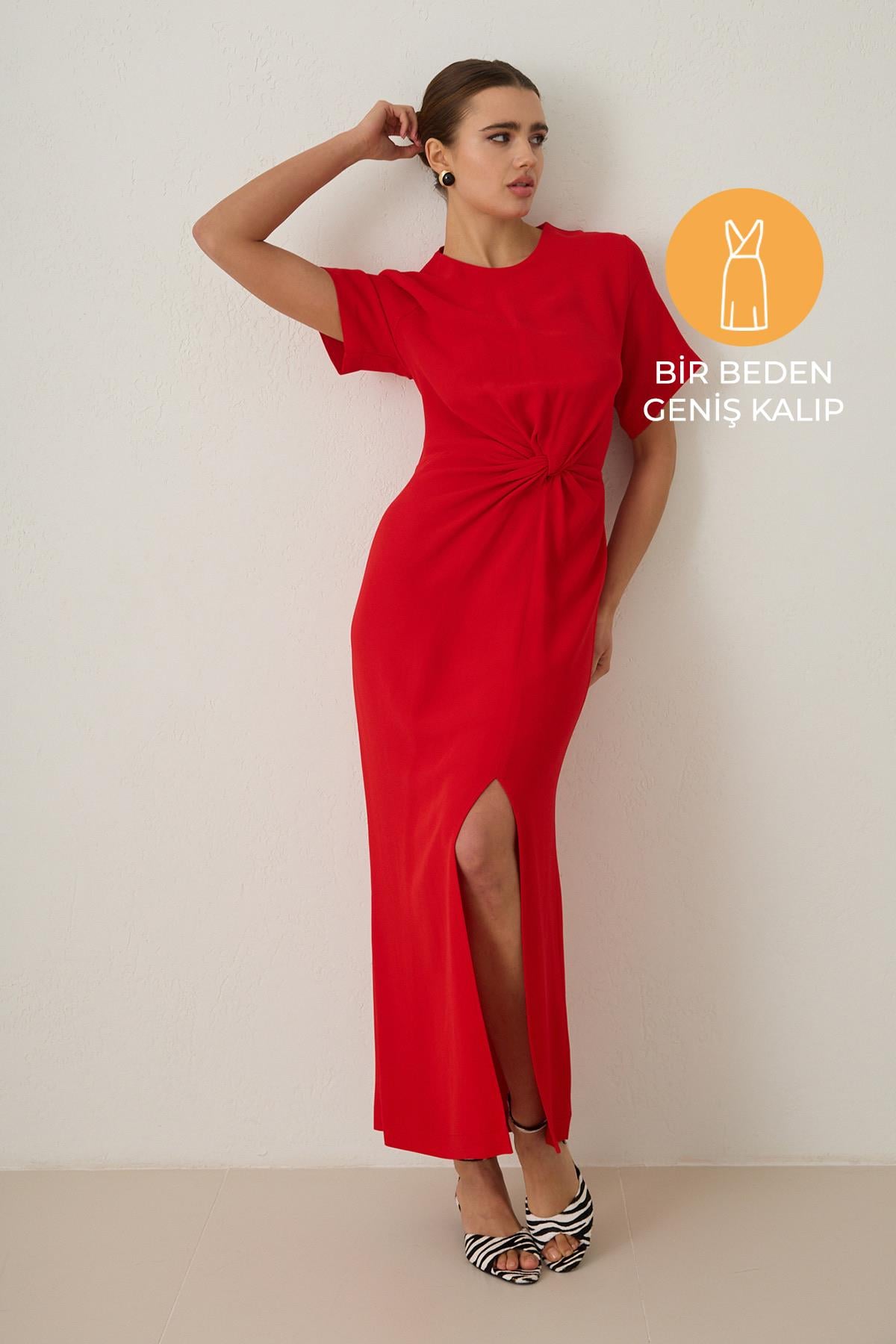 Kırmızı 1YB3DWEL2926 ELBİSE Kadın Dresses & Evening Dresses modelleri
