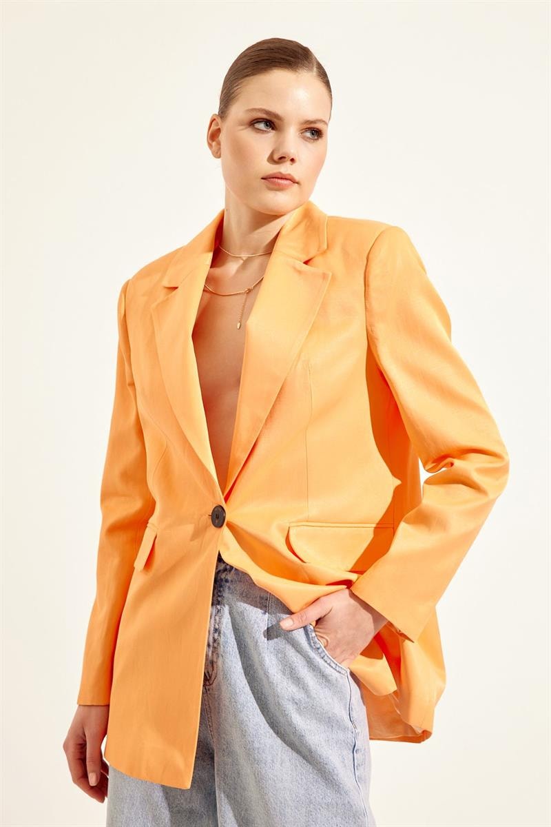 Oranj Tek Düğmeli Ceket Kadın Ceket modelleri