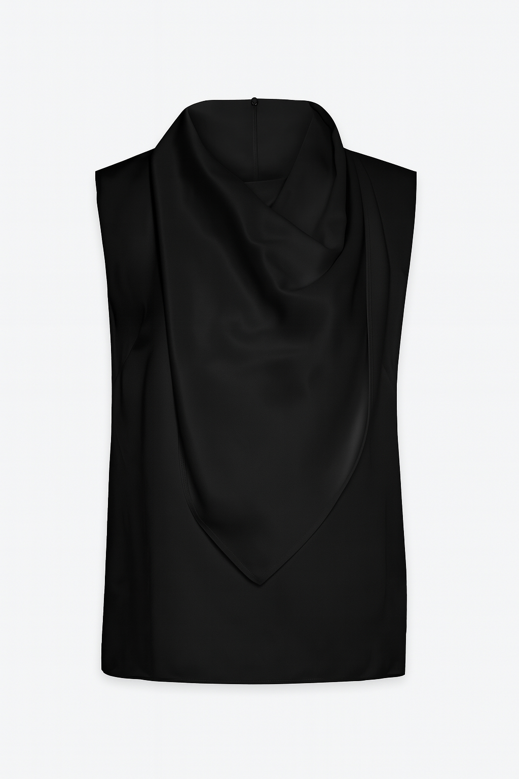 Siyah Drape Ve Yaka Detaylı Kolsuz Bluz Kadın Bluz modelleri