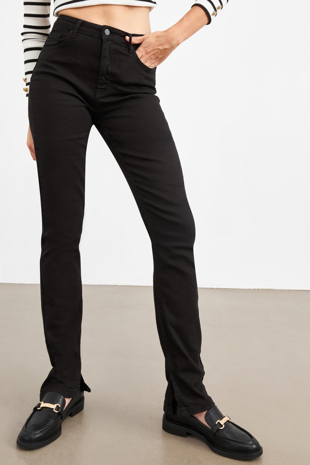 Siyah Yüksel Bel Jeans