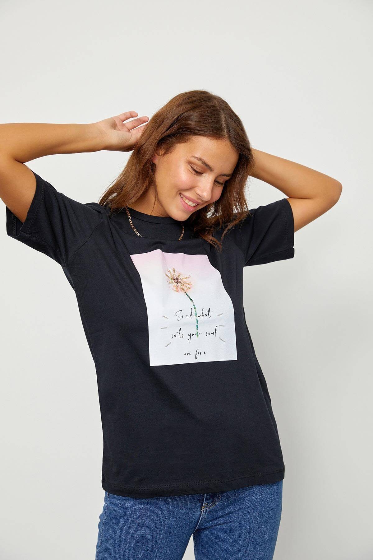 Siyah 2YB2CTS0197 T-SHIRT