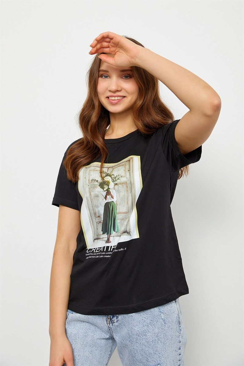 Siyah 2YB2CTS0158 T-SHIRT