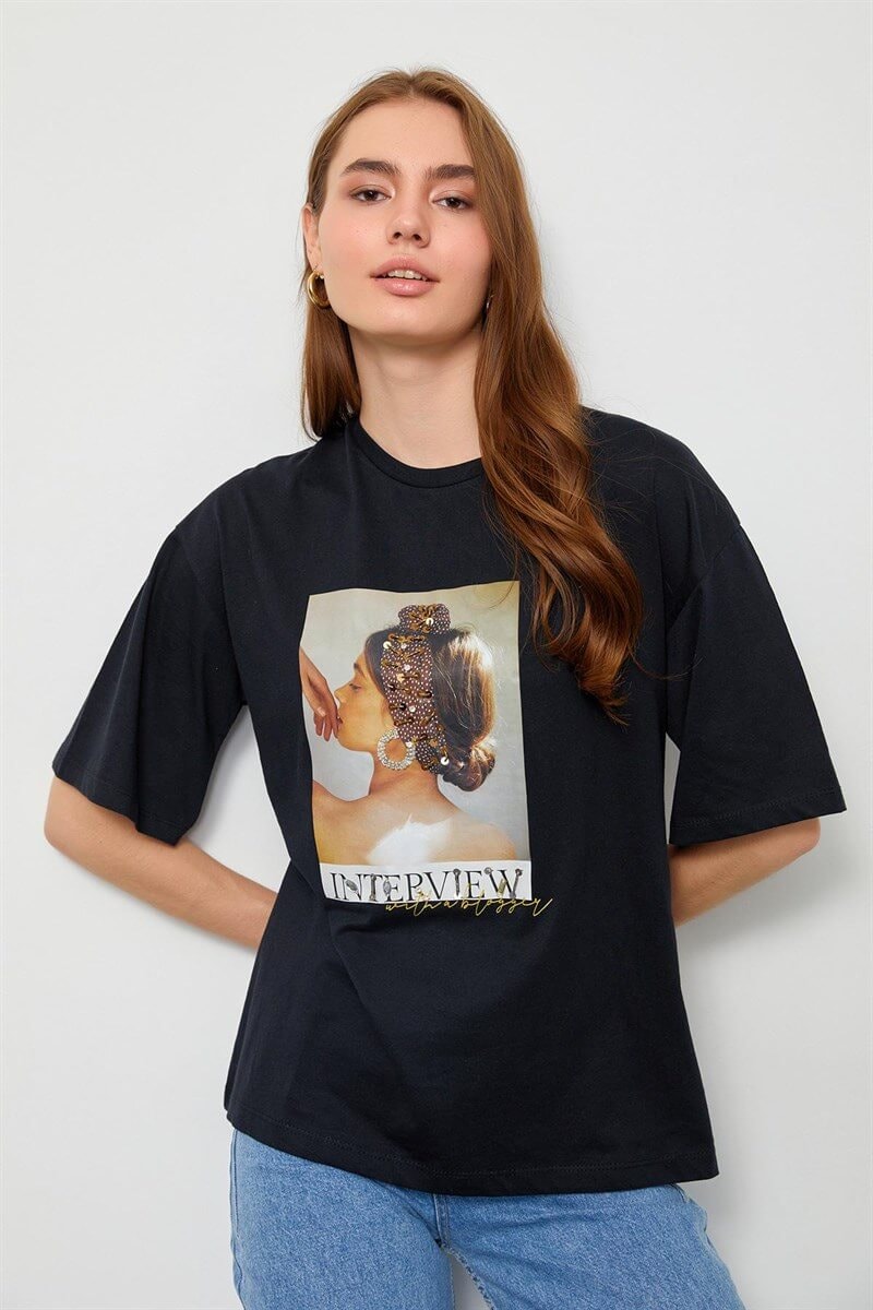 Siyah 2YB2CTS0217 T-SHIRT