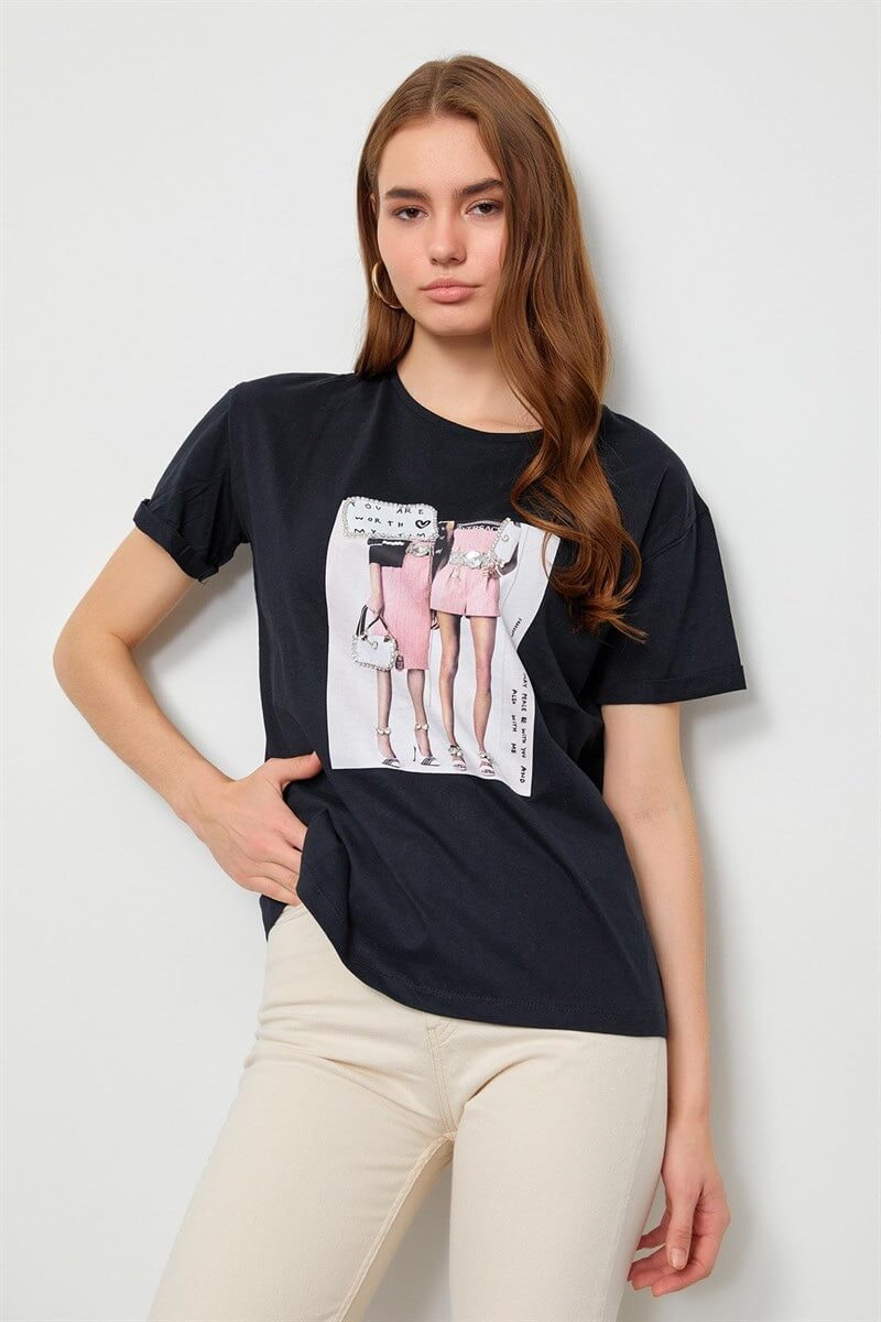Siyah 2YB2CTS0214 T-SHIRT