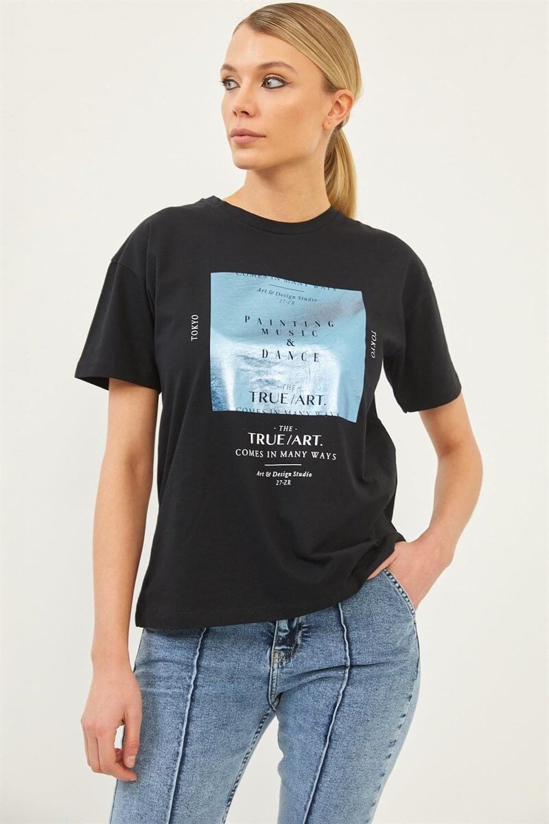 Siyah 2YI2CTS0279 T-SHIRT