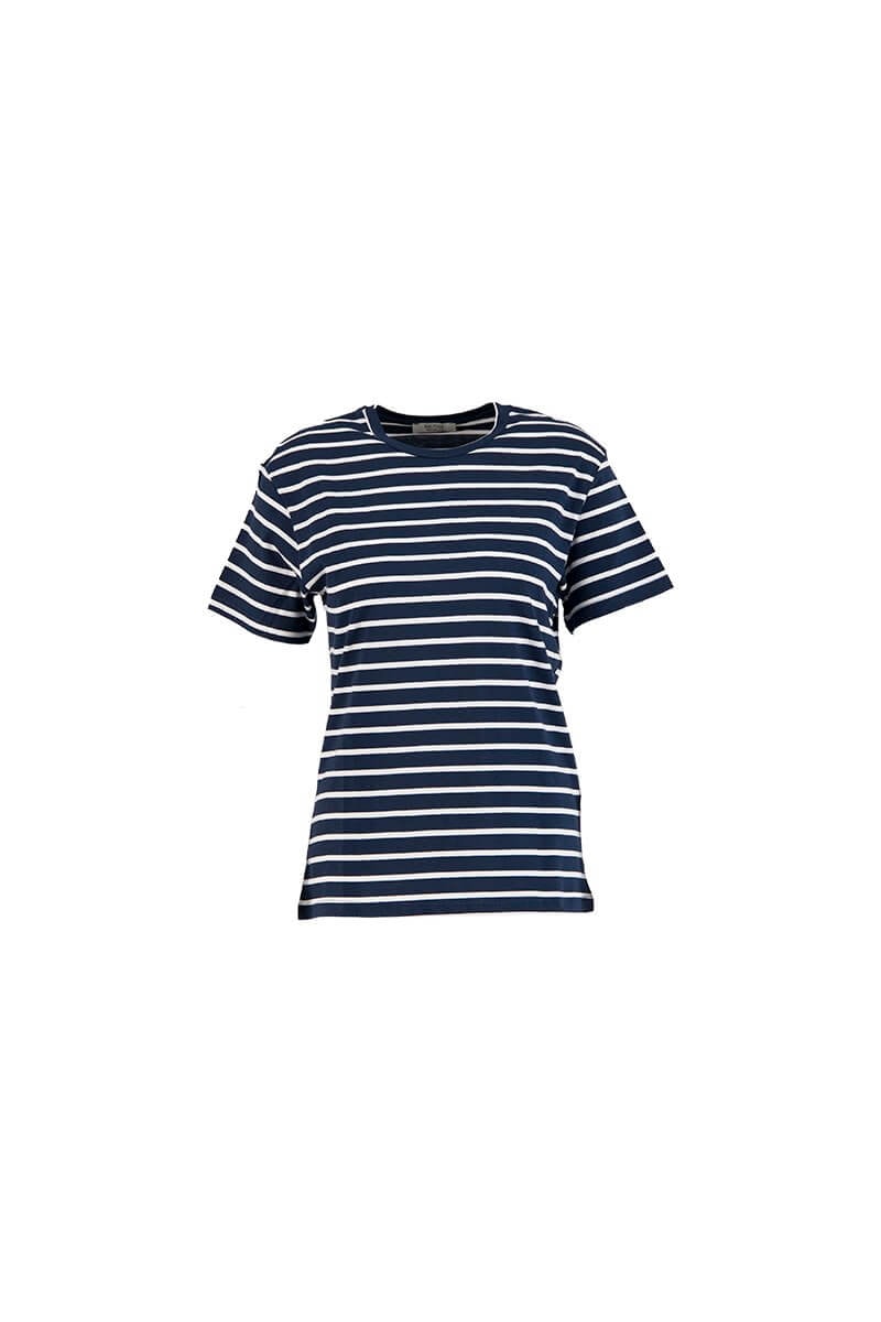 Siyah-Ekru Çizgi Desenli T-ShirtST070S71289001