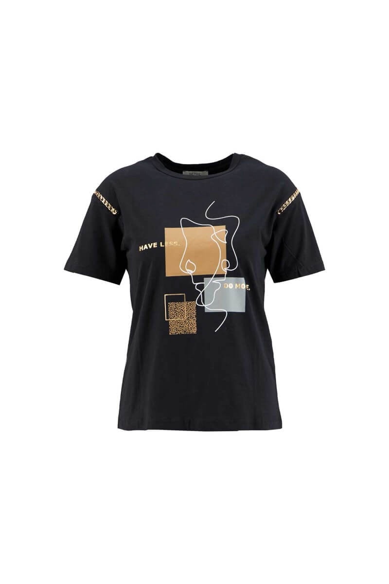 Siyah Kısa Kol Baskılı T-ShirtST060S71228001