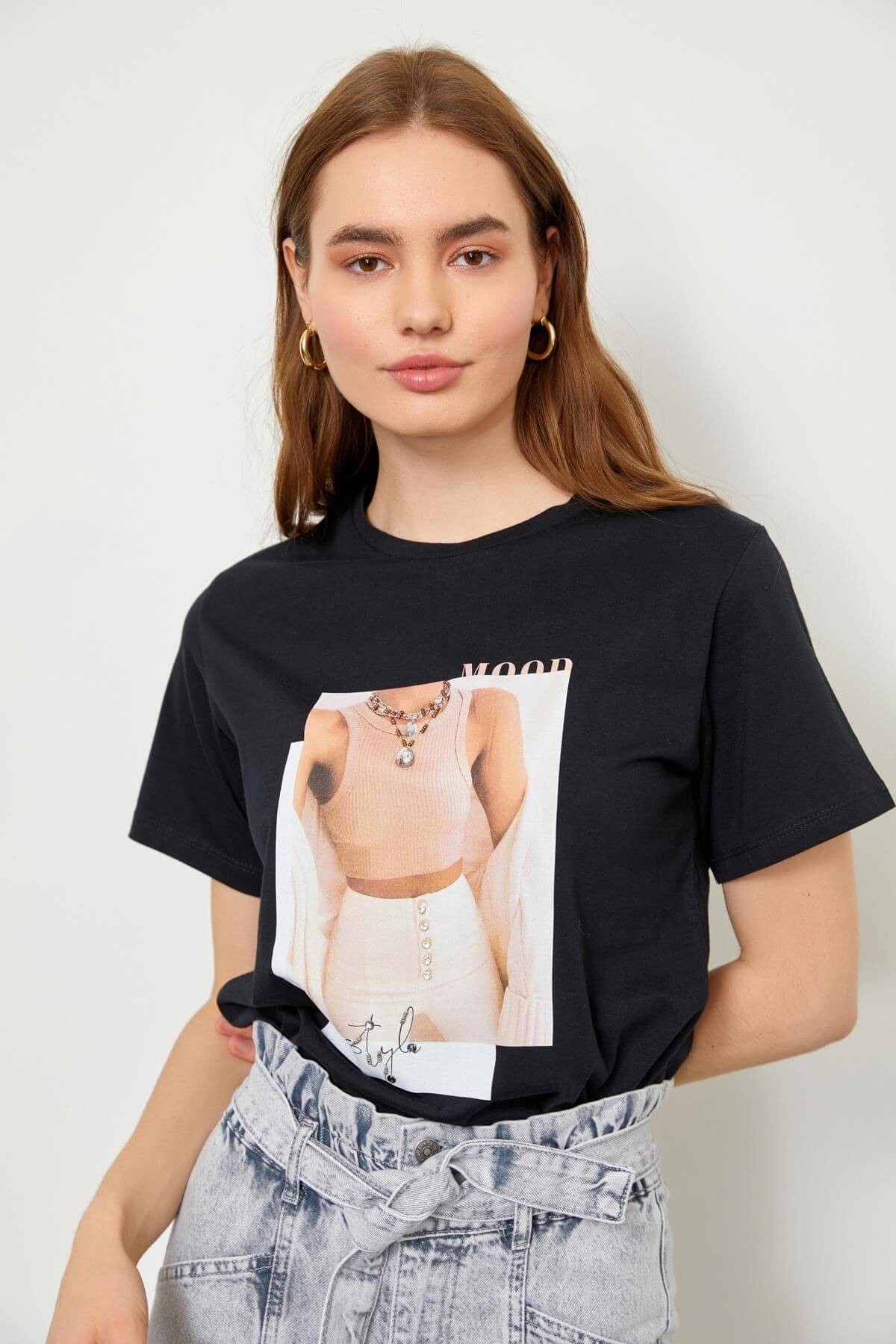Siyah 2YB2CTS0222 T-SHIRT