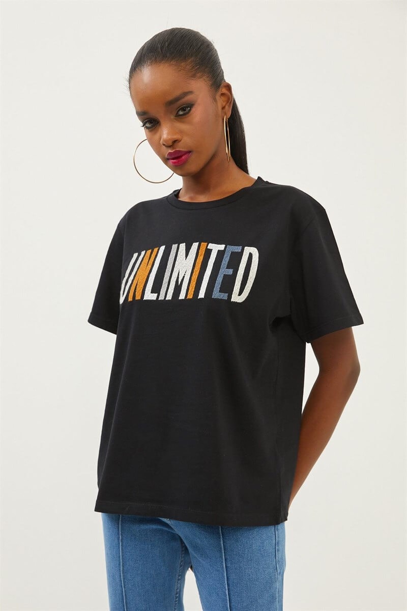 Siyah 2YI2CTS0283 T-SHIRT
