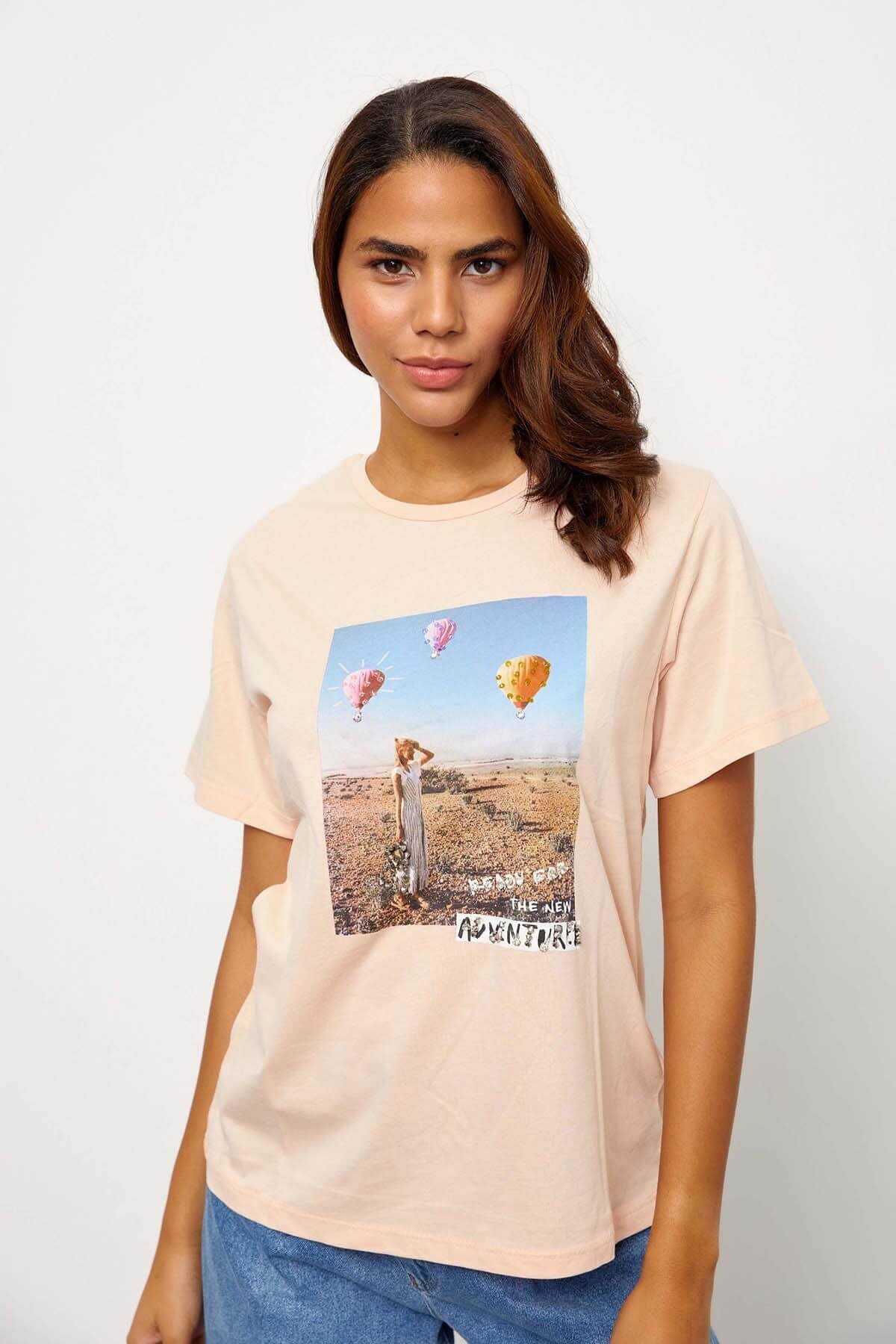 Yavru Ağzı Kısa Kol Baskılı T-ShirtST060S71228004