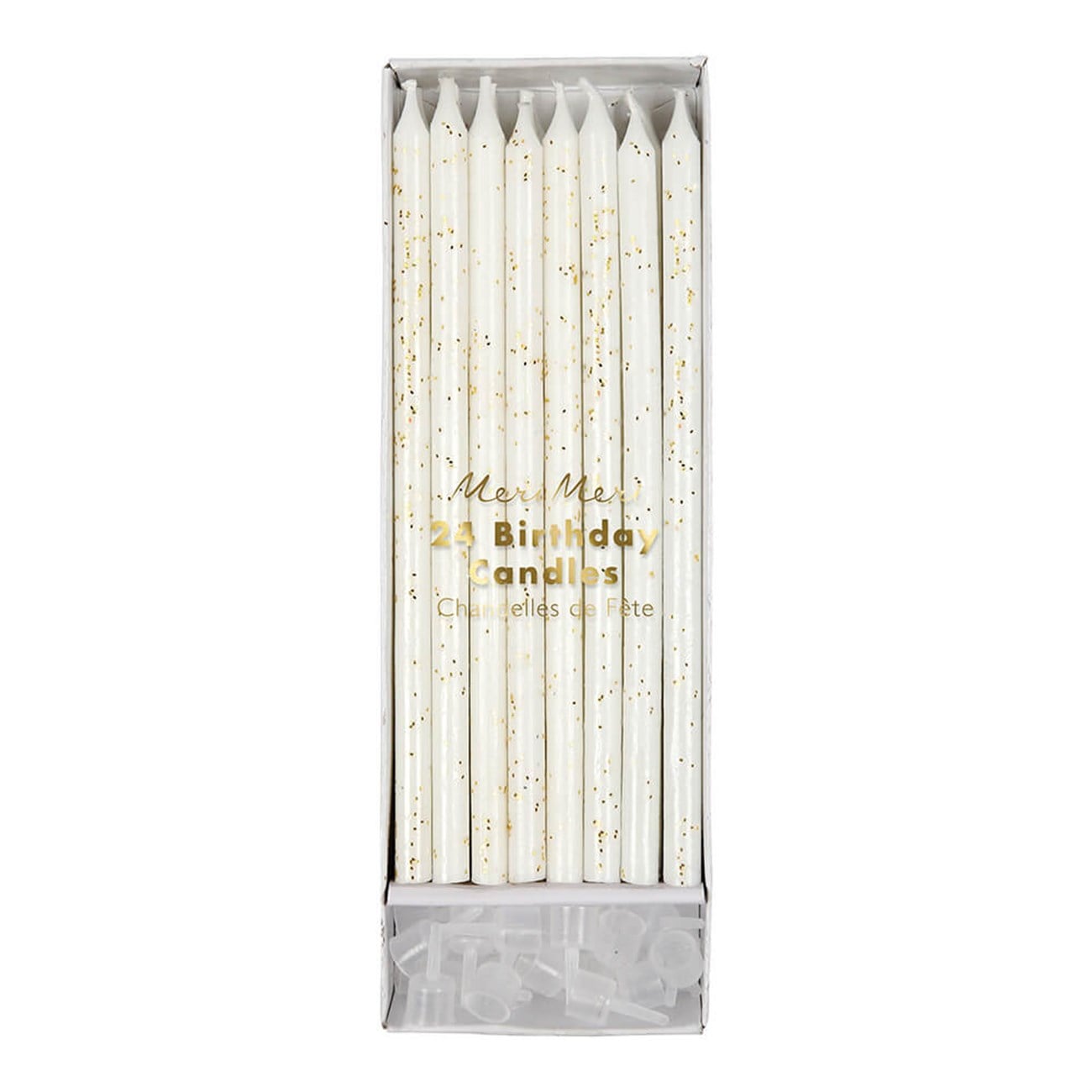 Meri Meri - Gold Glitter Candles - Altın Simli Mumlar