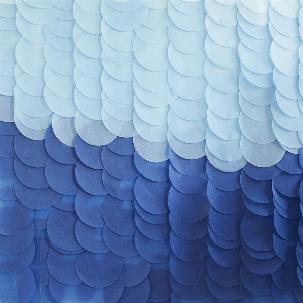 Ginger Ray - Backdrop Tissue Paper Discs Blue Ombre - Mavi Tonlar Arka Fon Asılan Süsler