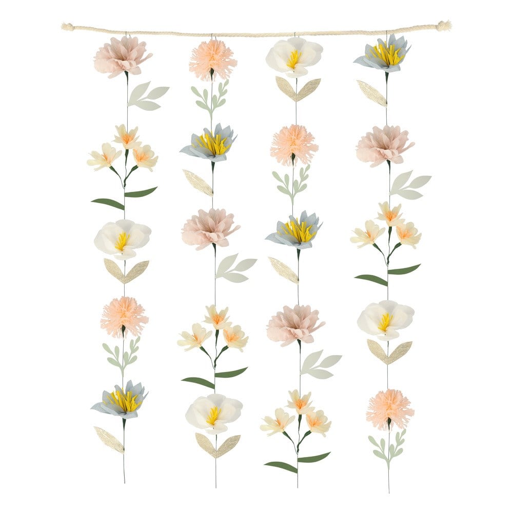Meri Meri - Flower Wall (Soft Colours) - Çiçek Duvarı (Yumuşak Renkler) Asılan Süsler