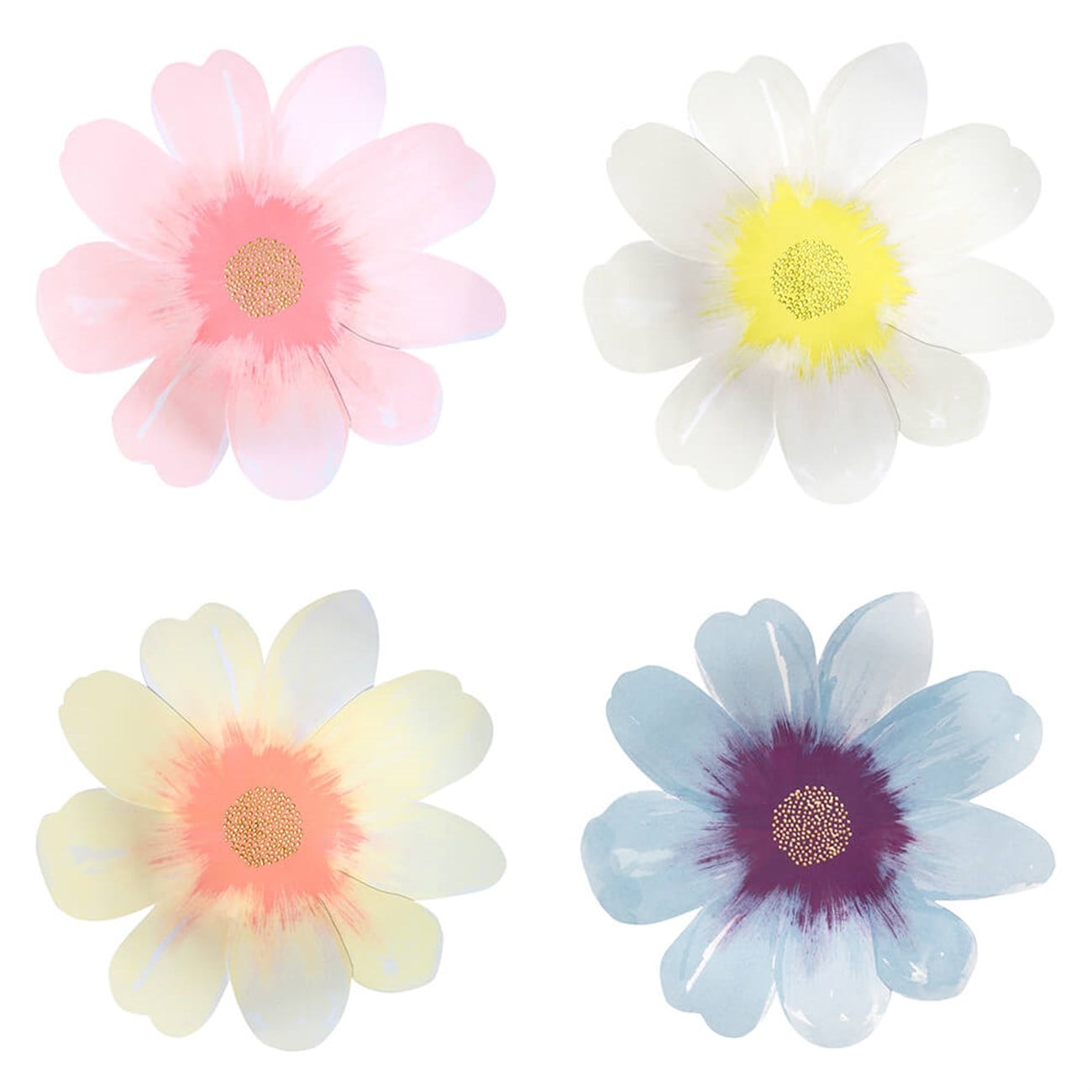 Meri Meri - Flower Garden Plates - Çiçek Bahçesi Tabaklar - L - 8li