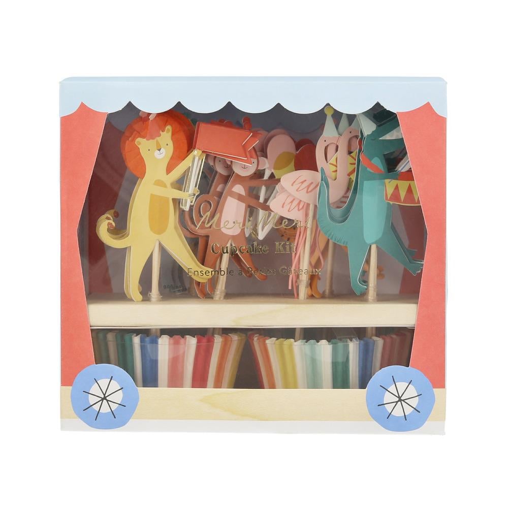 Meri Meri - Animal Parade Cupcake Kit - Hayvan Geçit Töreni Cupcake Kit (24'lü) Cupcake Setleri