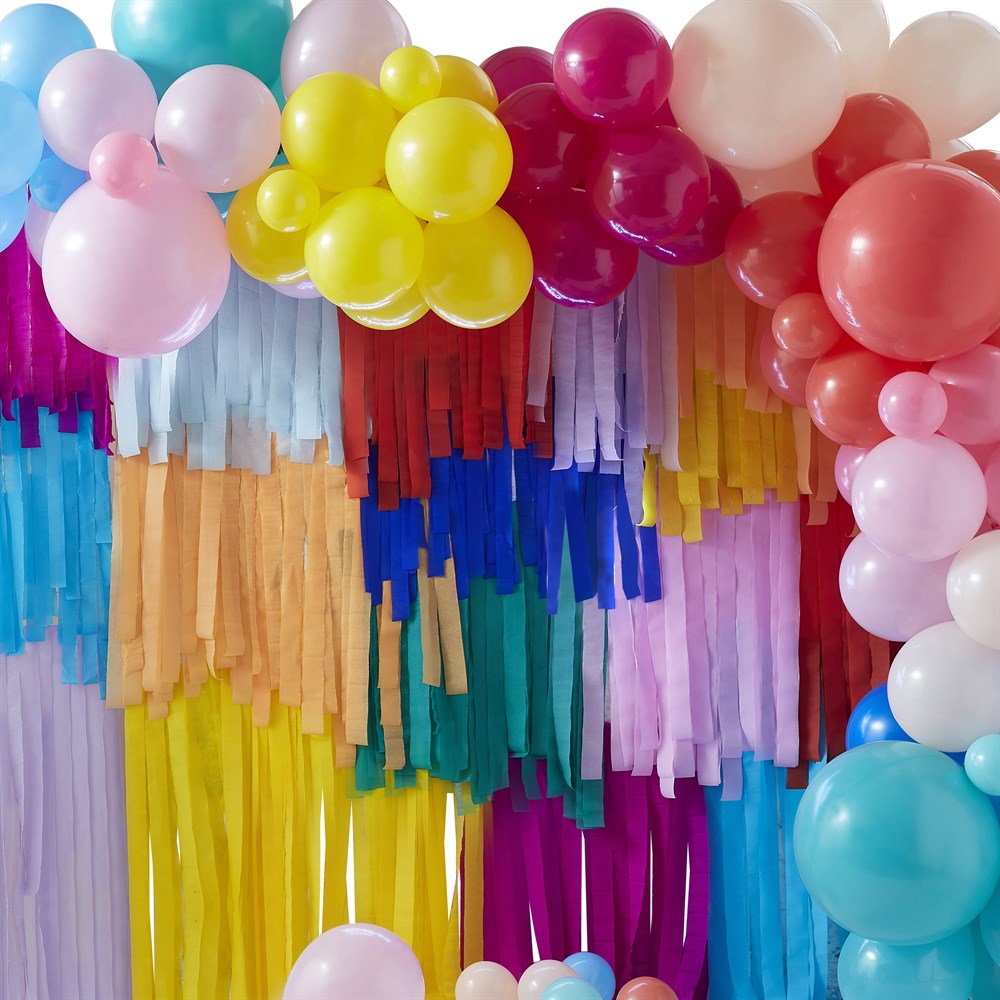 Gökkuşağı Balon ve Püsküller Arka Fon Gizden Gelenler