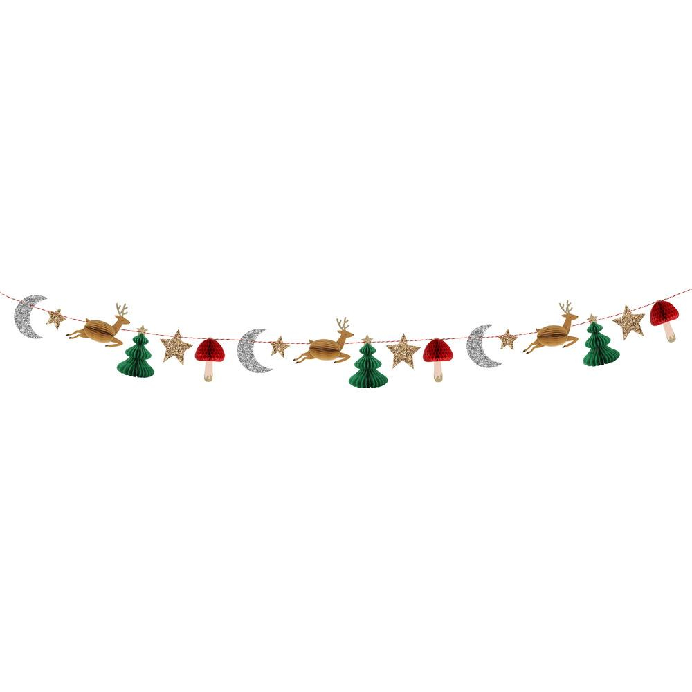 Meri Meri - Honeycomb Festive Icon Garland - Yeni Yıl Semboller Asılan Süs Gizden Gelenler