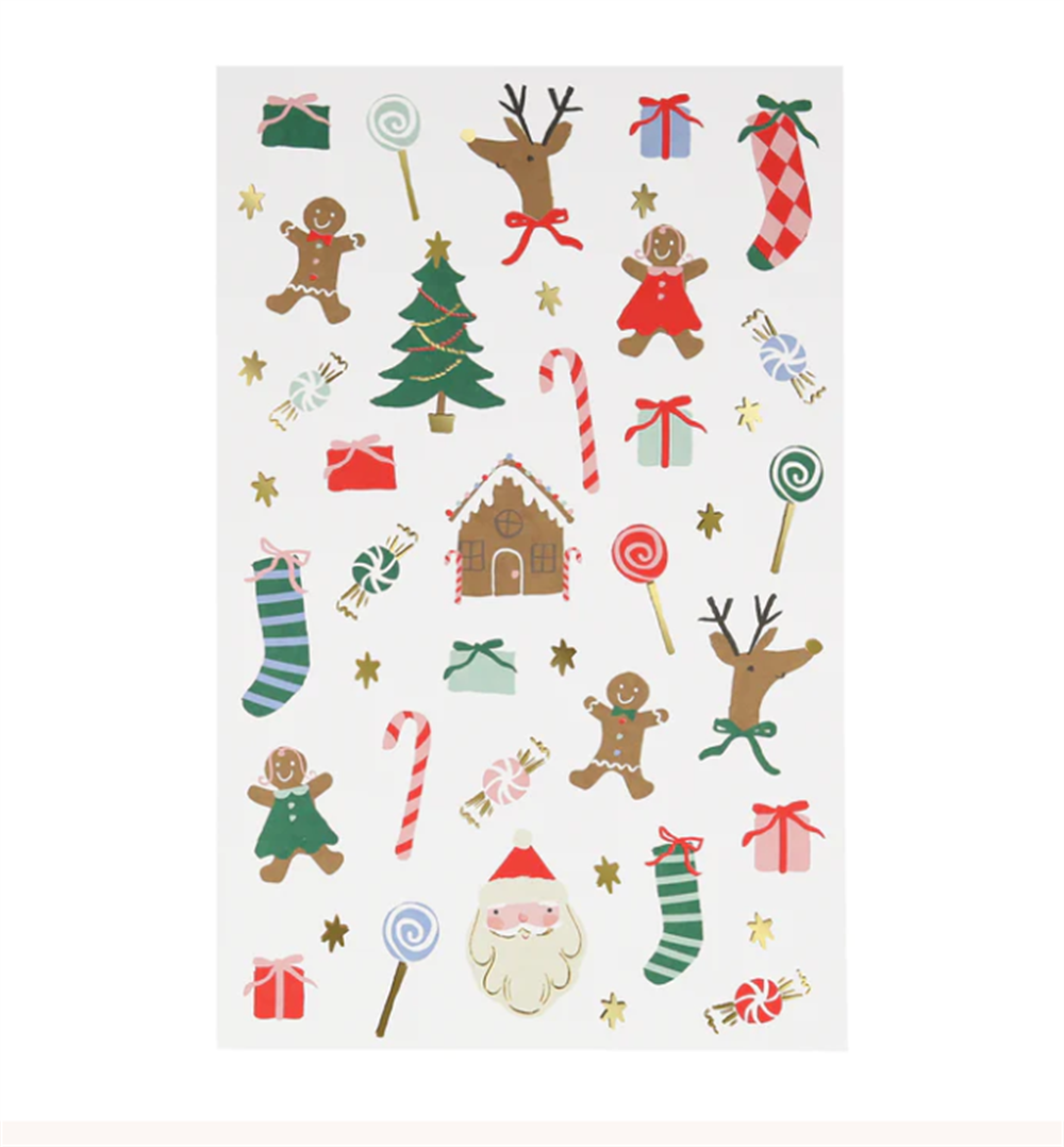 Meri Meri - Jolly Tattoo Sheet - Yeni Yıl Geçici Dövmeler (2'li) Gizden Gelenler