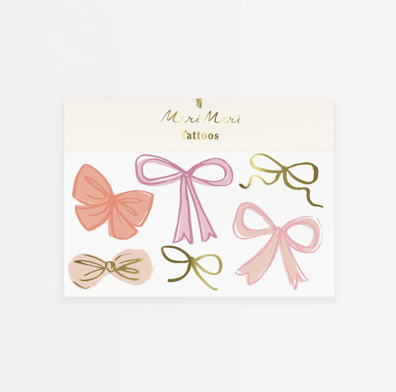 Meri Meri - Bow Tattoos - Kurdele Geçici Dövmeler (x2) Kategorisiz