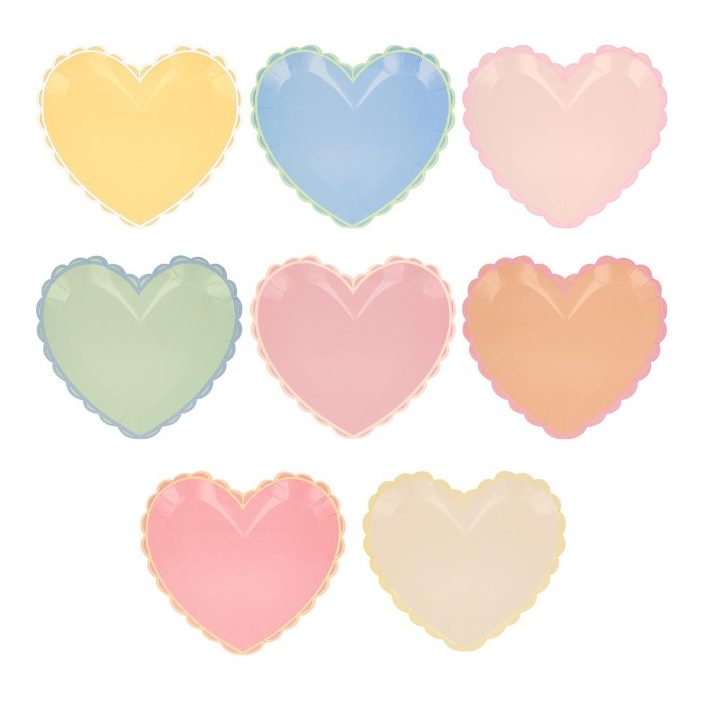Meri Meri - Pastel Renk Kalp Tabaklar (8'li) Kategorisiz