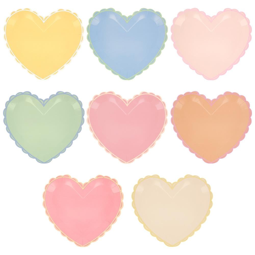 Meri Meri - Pastel Ton Kalp Tabaklar (L) (8'li) Kategorisiz