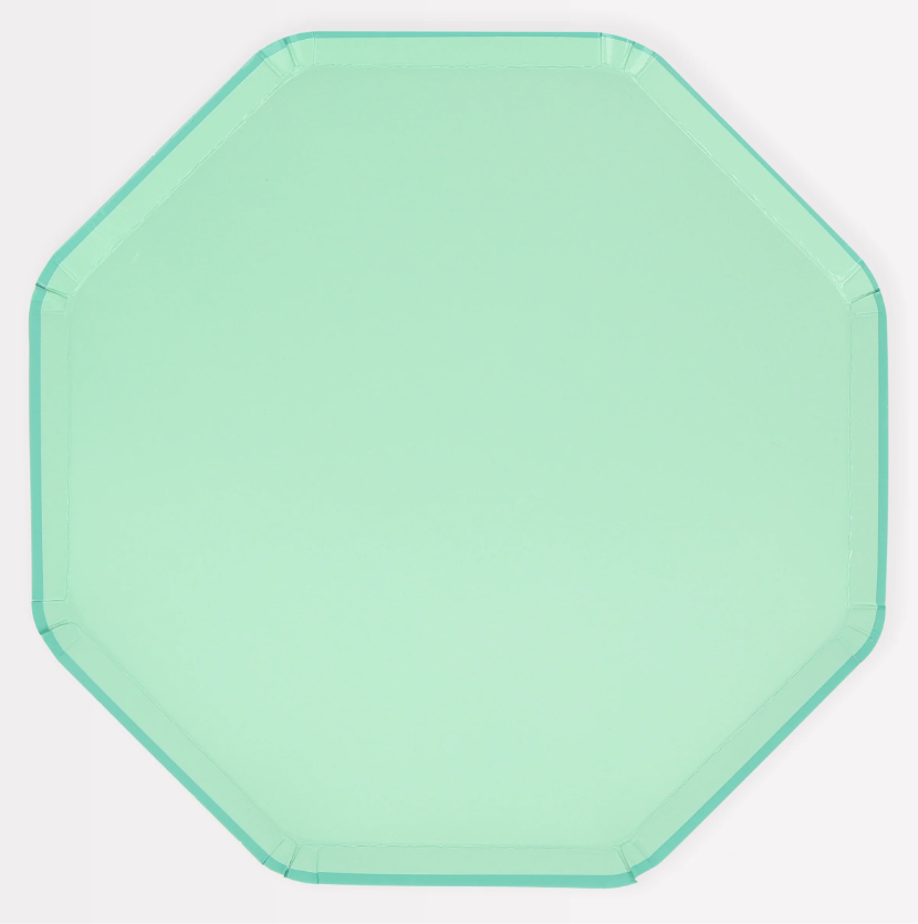 Meri Meri - Sea Foam Green Dinner Plates - Deniz Köpüğü Yeşili Tabaklar (L) (x8) Kategorisiz