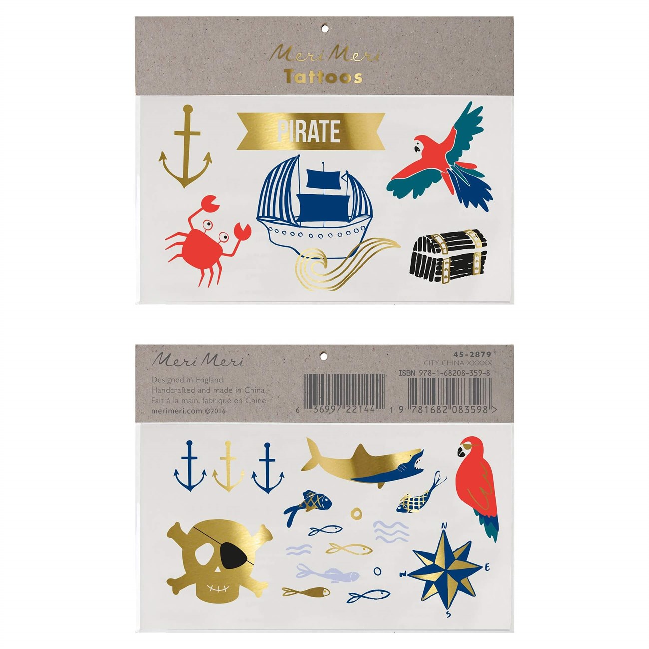 Meri Meri - Pirates Tattoos - Korsan Geçici Dövme - L