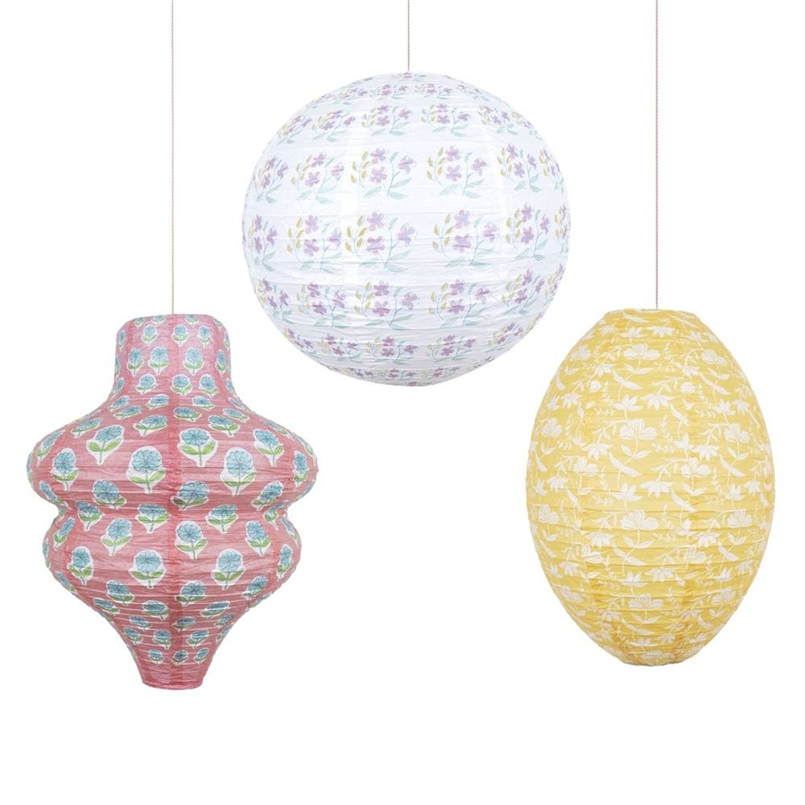 Meri MeriMeri Meri - Flora Pink & Yellow Lanterns - Flora Pembe & Sarı Fenerler - 3 Adet302514