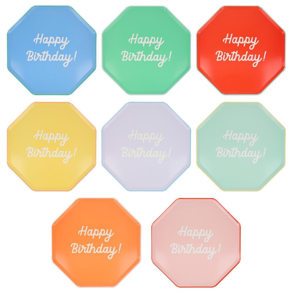 Meri MeriMeri Meri - Happy Birthday Tabaklar - L - 8 Adet285927