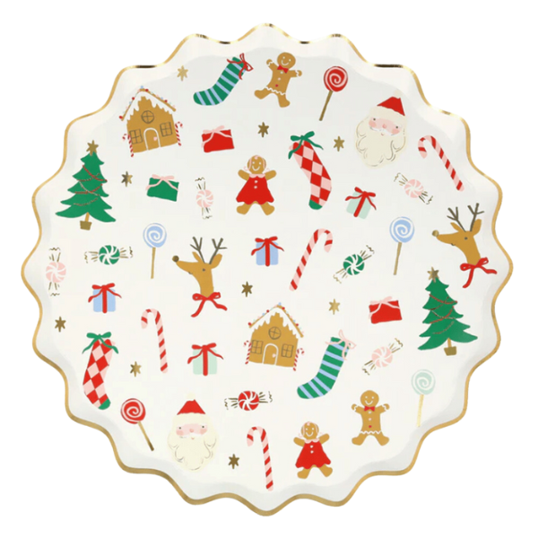 Meri MeriMeri Meri - Jolly Christmas Dinner Plates - Yeni Yıl Tabaklar (L) (8'li)270067