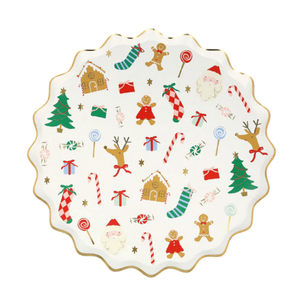 Meri MeriMeri Meri - Jolly Christmas Side Plates - Yeni Yıl Tabaklar (M) (8'li)270076