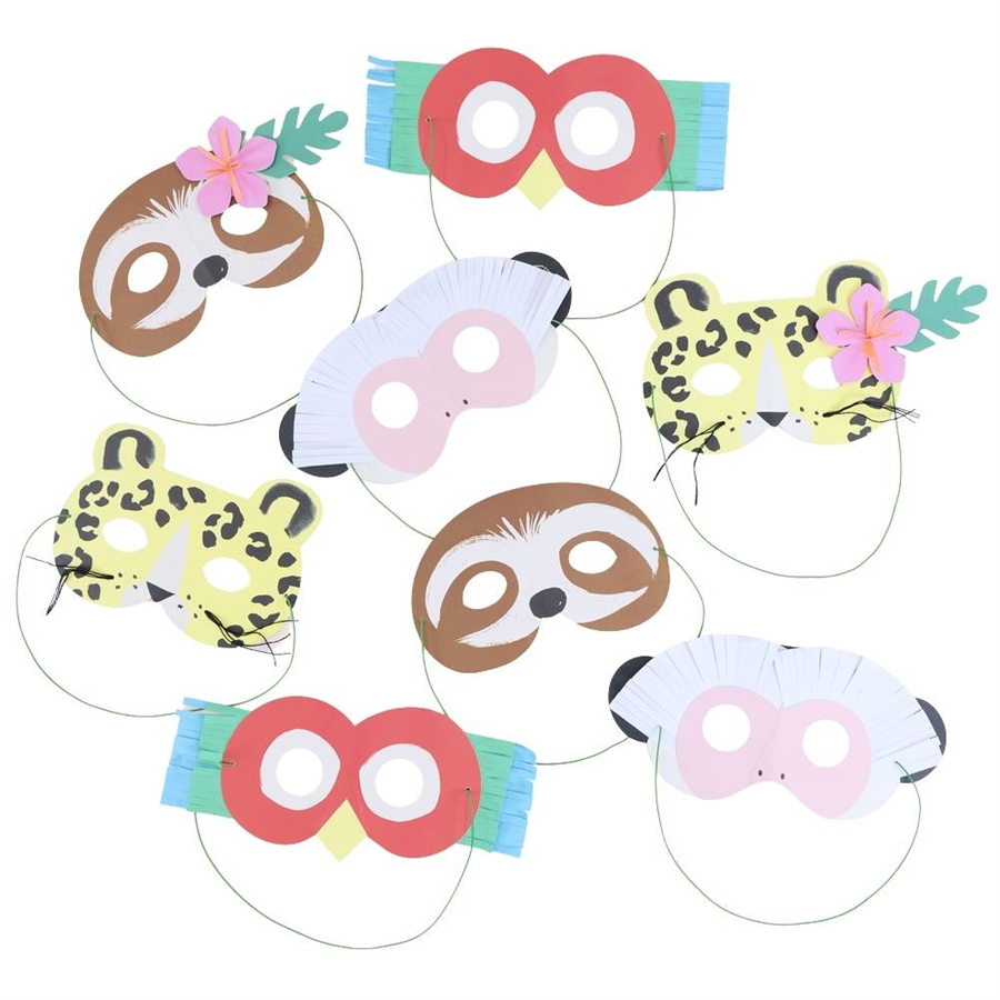 Meri MeriMeri Meri - Jungle Jamboree Party Masks - Jungle Jamboree Parti Maskeleri - 8 Adet300831