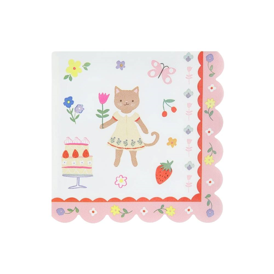 Meri MeriMeri Meri - Kitten Club Large Napkins - Yavru Kedi Kulübü Büyük Peçeteler - L - 16 Adet300705