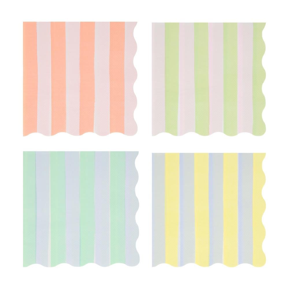 Meri MeriMeri Meri - Pastel Çizgili Peçeteler - L - 16 Adet282408