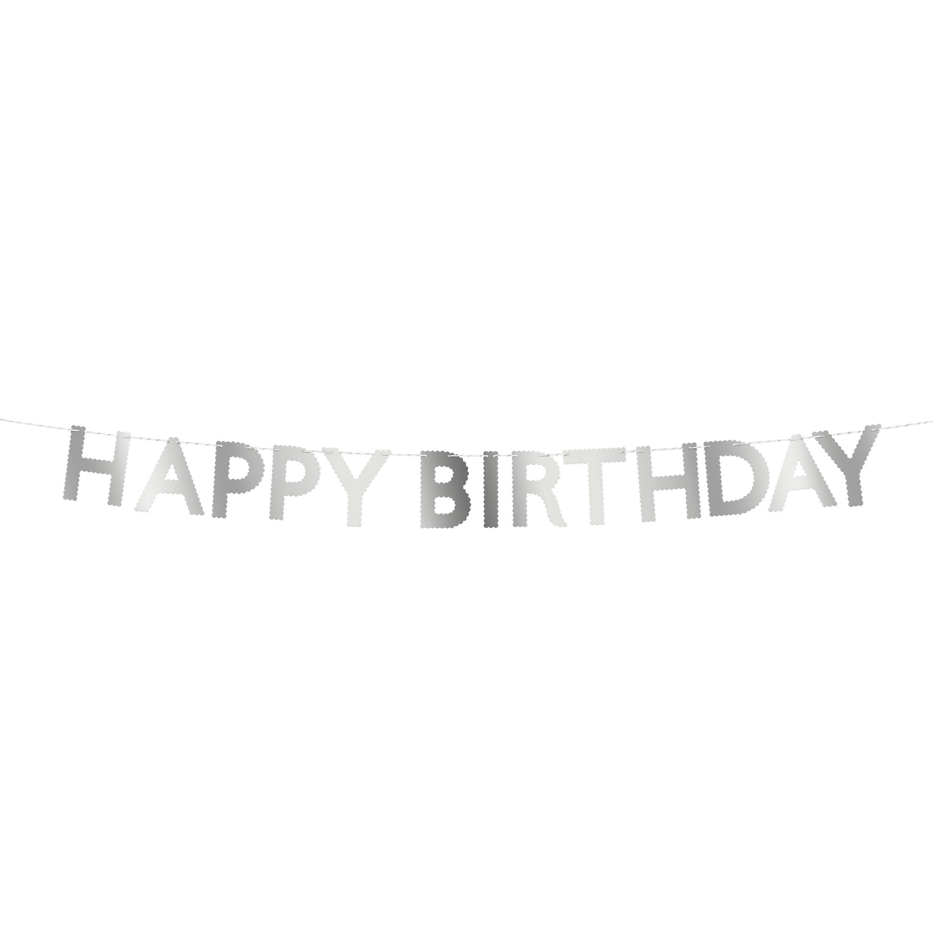 Meri MeriMeri Meri - Tırtıklı Gümüş Happy Birthday Asılan Süs287988