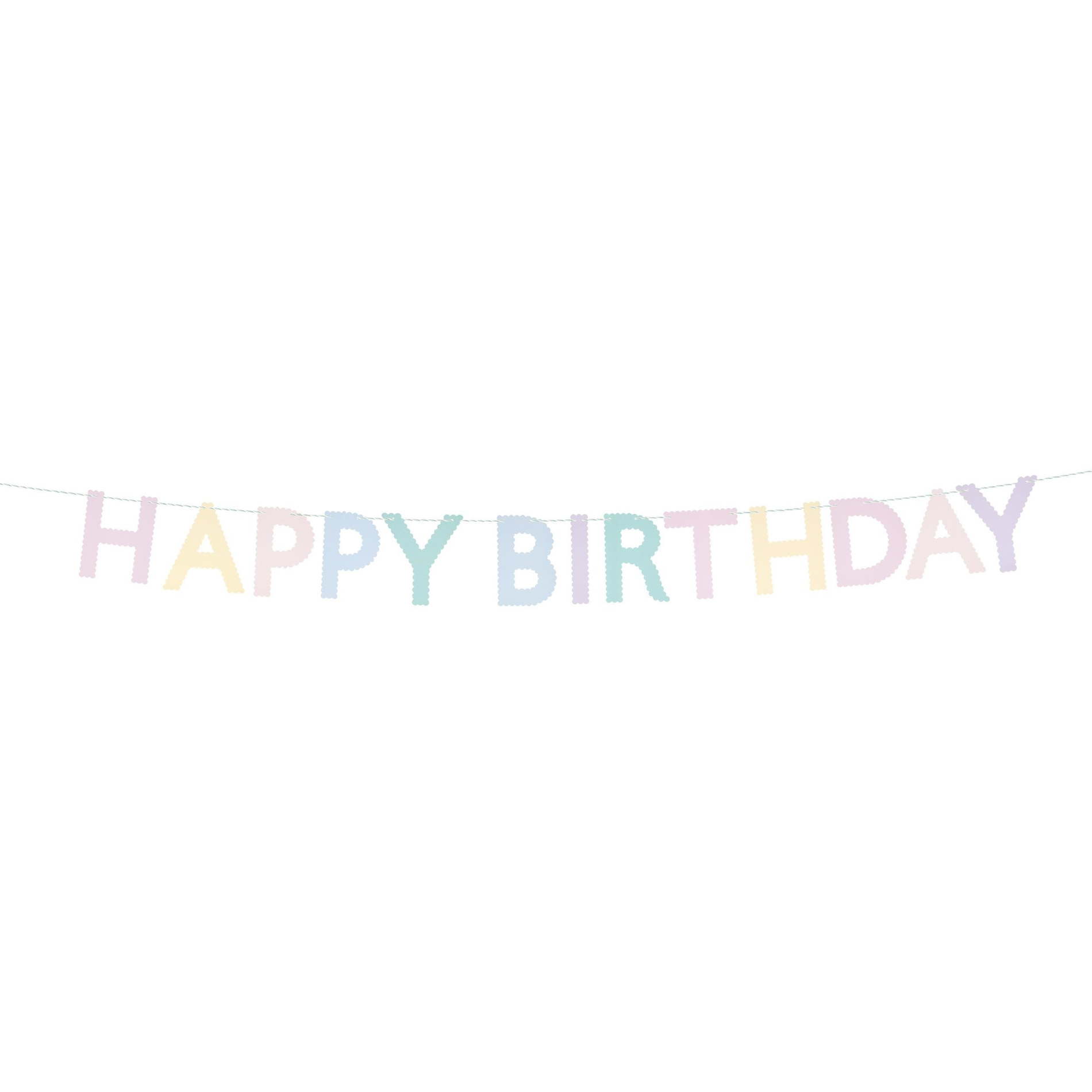 Meri MeriMeri Meri - Tırtıklı Pastel Happy Birthday Asılan Süs287961