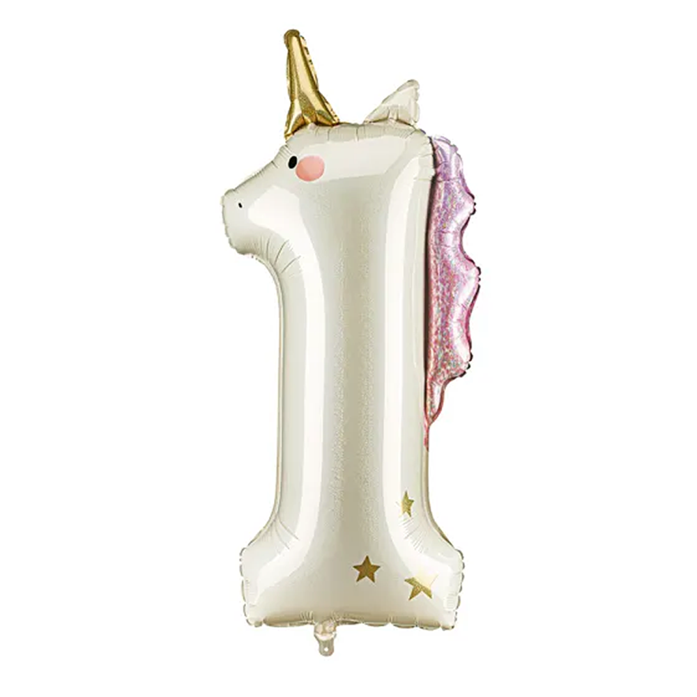 Party DecoParty Deco - Holografik Unicorn Rakam 1 Folyo Balon - 93 cmFB359-1