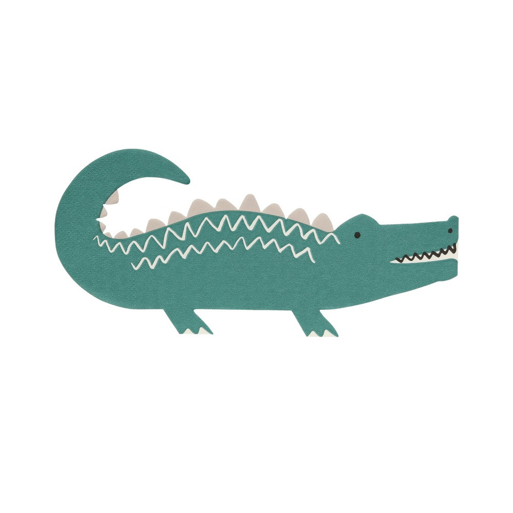 Meri Meri - Crocodile Napkins - Timsah Peçeteler - 16'lı Peçeteler