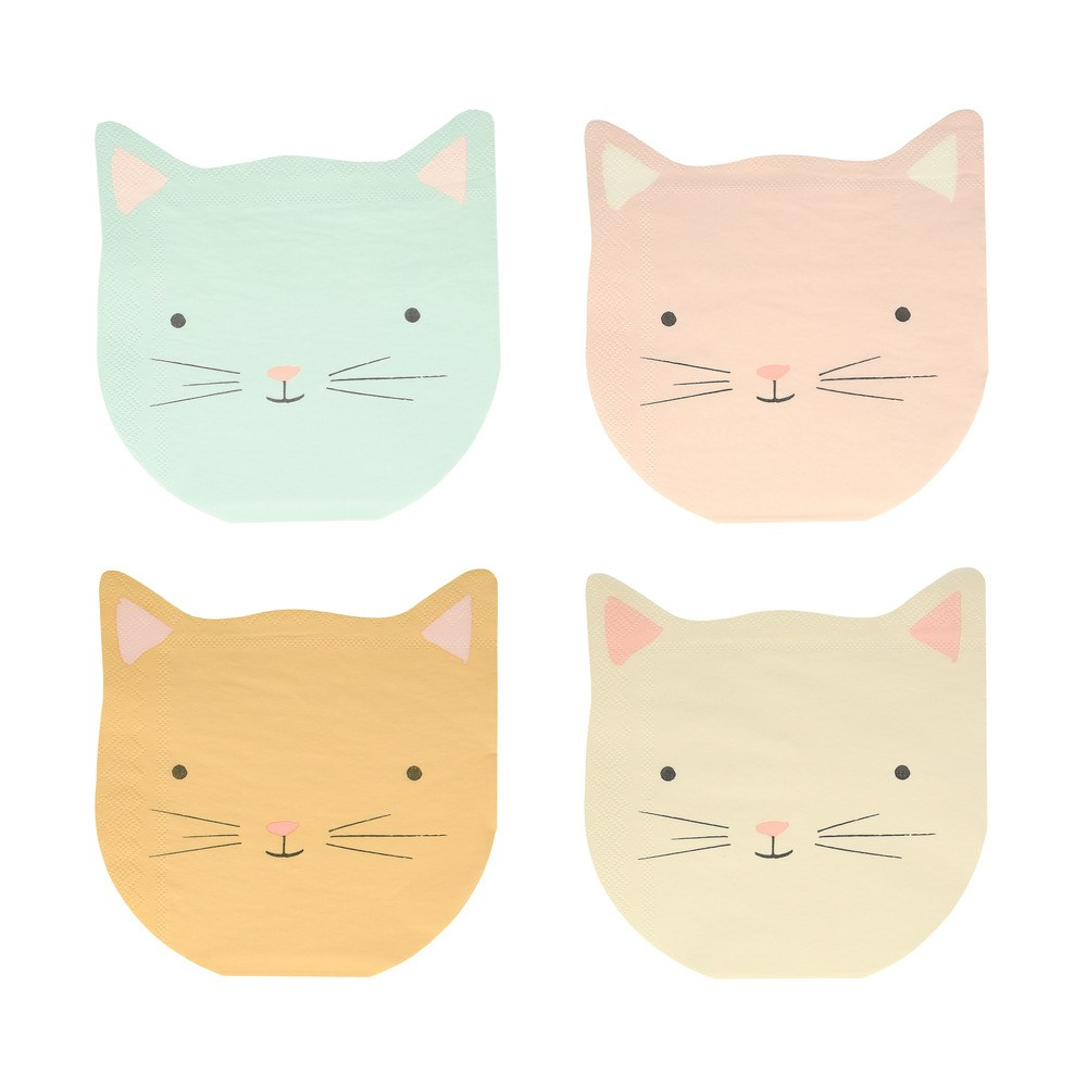 Meri Meri - Kedi Peçeteler - Cat Napkins - 16'lı Peçeteler