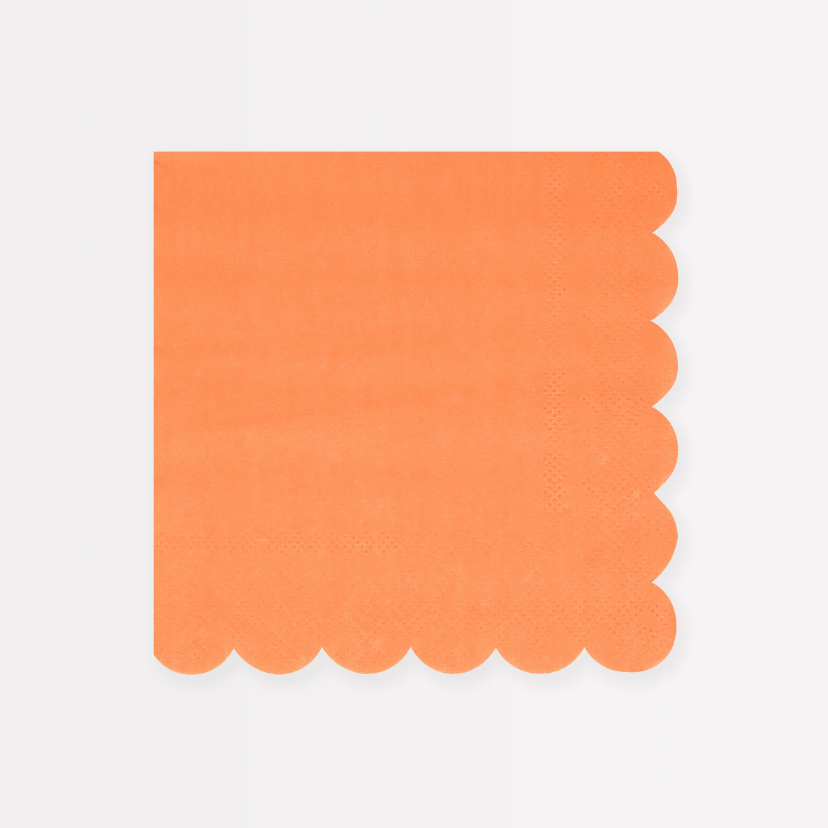 Meri Meri - Papaya Large Napkins - Papaya Rengi Peçeteler (L) (x16) Peçeteler