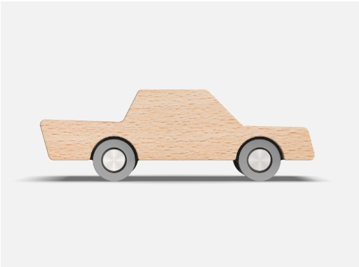 Waytoplay - Back & Forth Car - Woody - Araba - Ahşap Renk STEM - Eğitici Setler