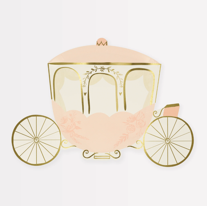 Meri Meri - Princess Carriage Plates - Prenses Arabası Tabaklar (x8) Tabaklar