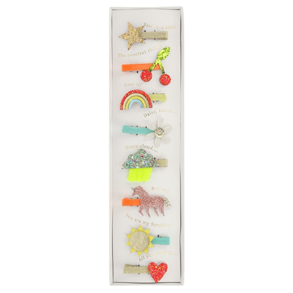 Meri Meri - Icon Hair Clips - İkon Tokalar - 8'li Tokalar ve Taçlar