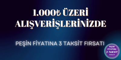 1.000₺ Üzerine Peşin Fiyatına 3 Taksit Fırsatını Kaçırmayın !