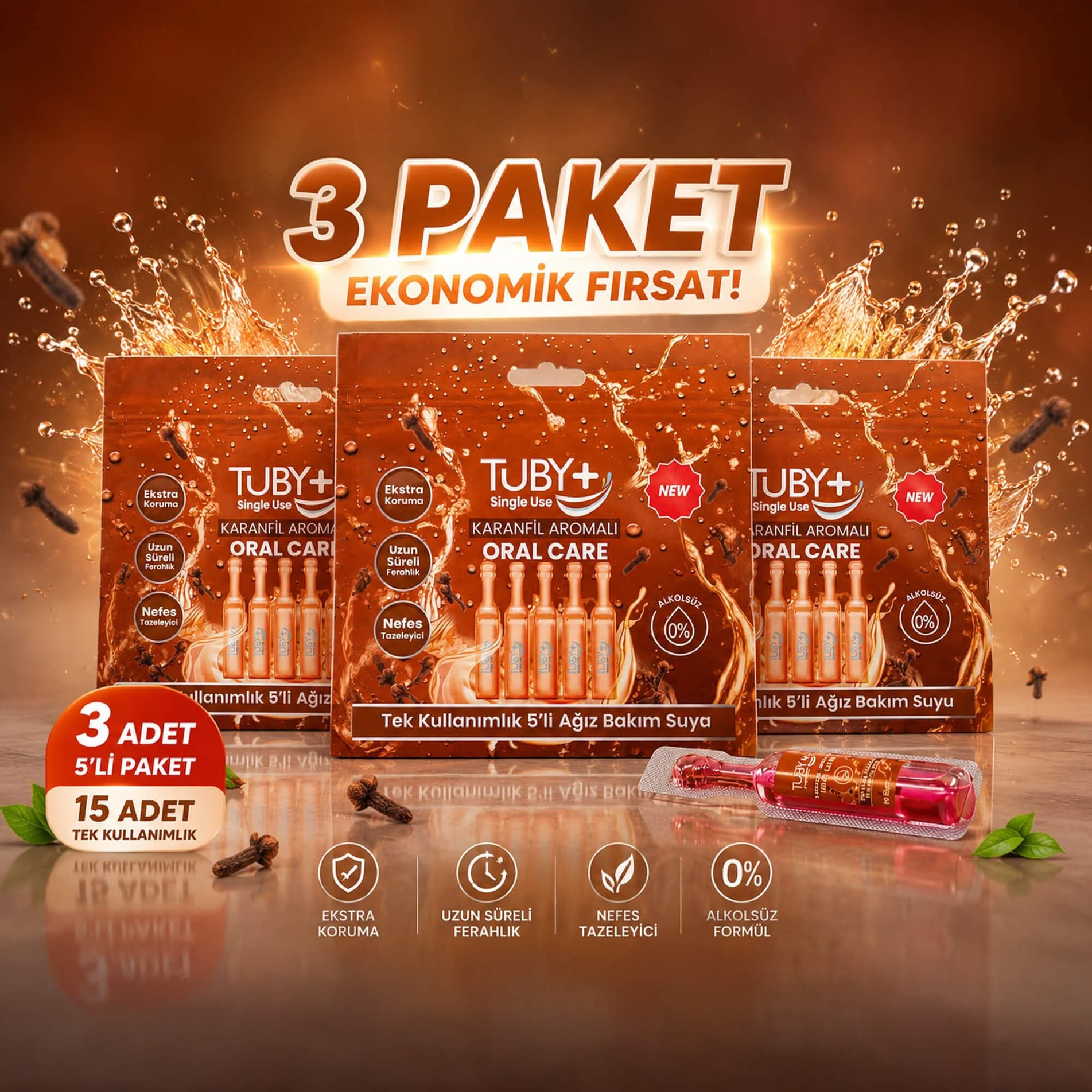 TUBY+ 3 lü Karanfil Aromalı