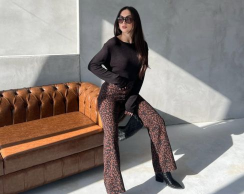 leopar bol paça pantolon