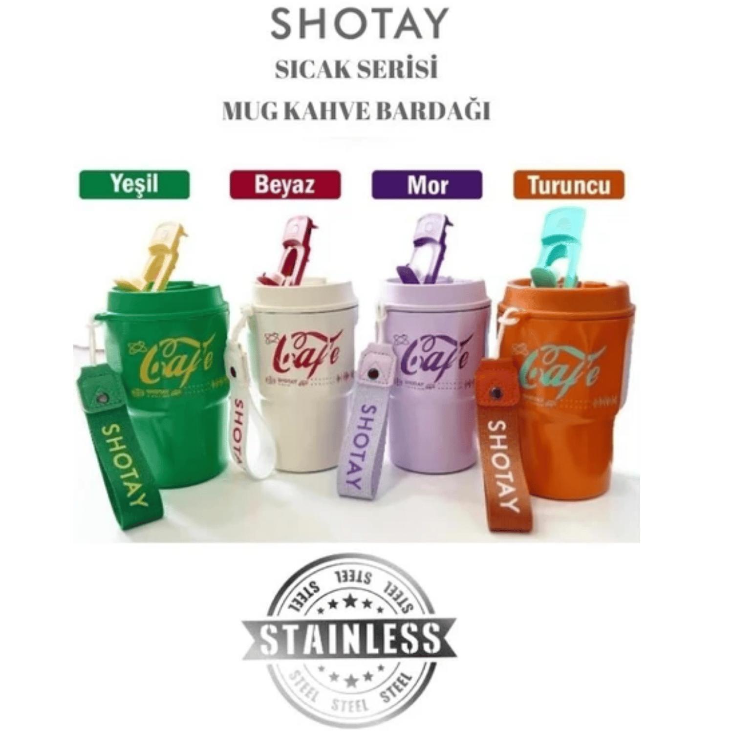 Shotay 450ML Taşıma Askılı Paslanmaz Çelik Termos Bardak /kahve Bardak MugShotay 450ML Taşıma Askılı Paslanmaz Çelik Termos Bardak /kahve Bardak Mug